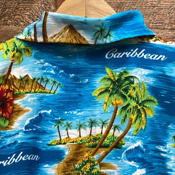 Rima Men’s Classic Short Sleeve Button Down Beach Shirt Blue Large - Picture 6 of 8